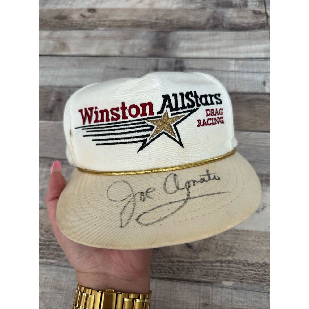 Vintage Winston Allstars Drag Racing Signed by Joe Amato Trucker Snapback